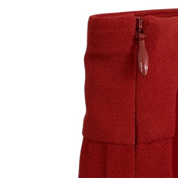 Eileen Fisher Silk Cropped Pants Red Side Zip Excellent Size S - Picture 5 of 8